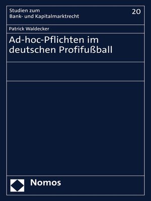 cover image of Ad-hoc-Pflichten im deutschen Profifußball